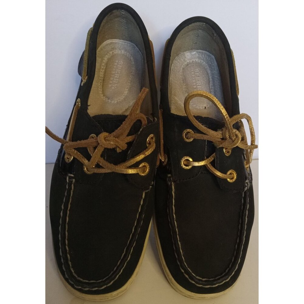 Sperry Topsiders Ladies/Youth Leather Boat Shoe Patent Leather Accents Summer